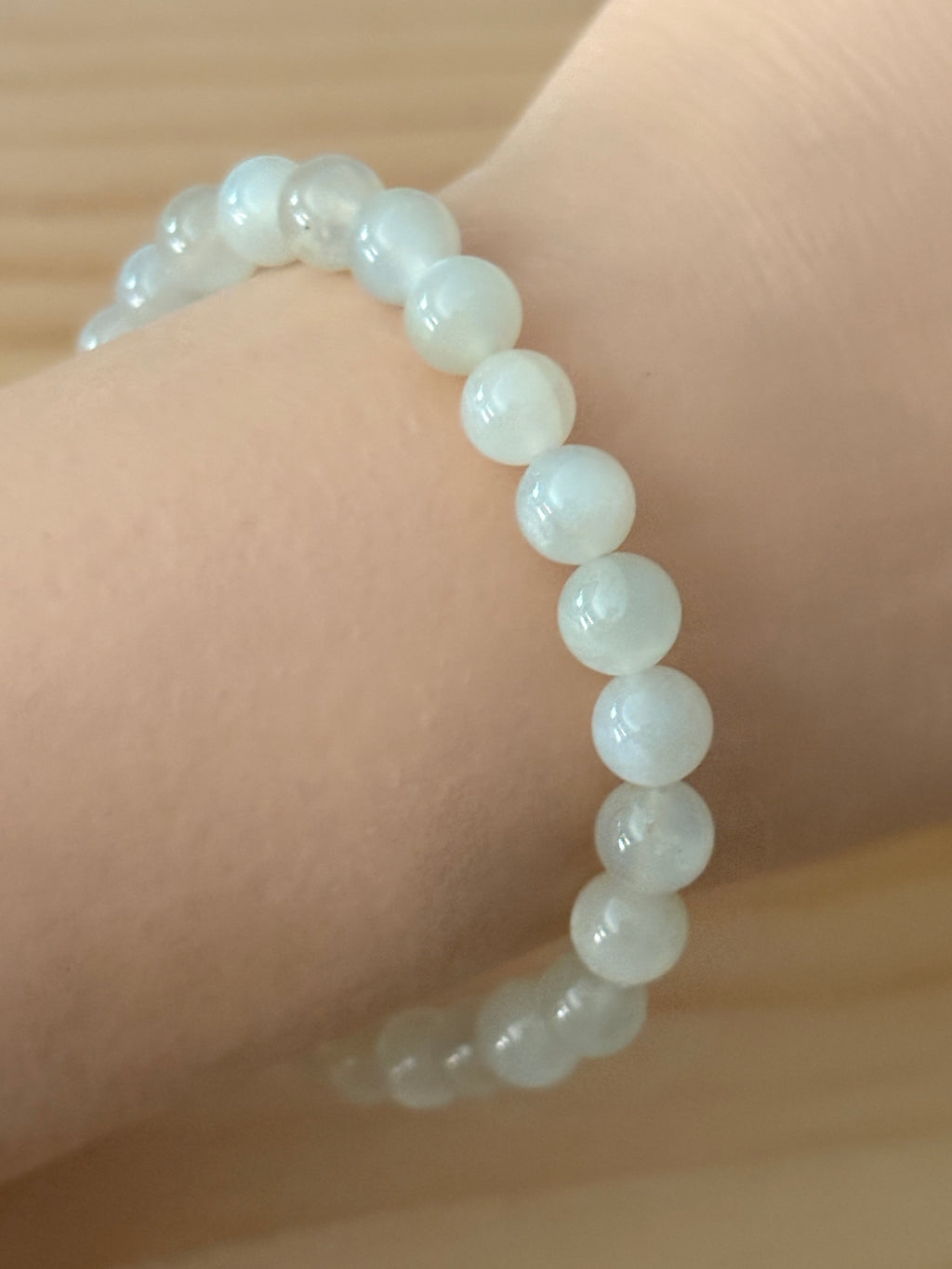 Bracelet pierre de lune beige