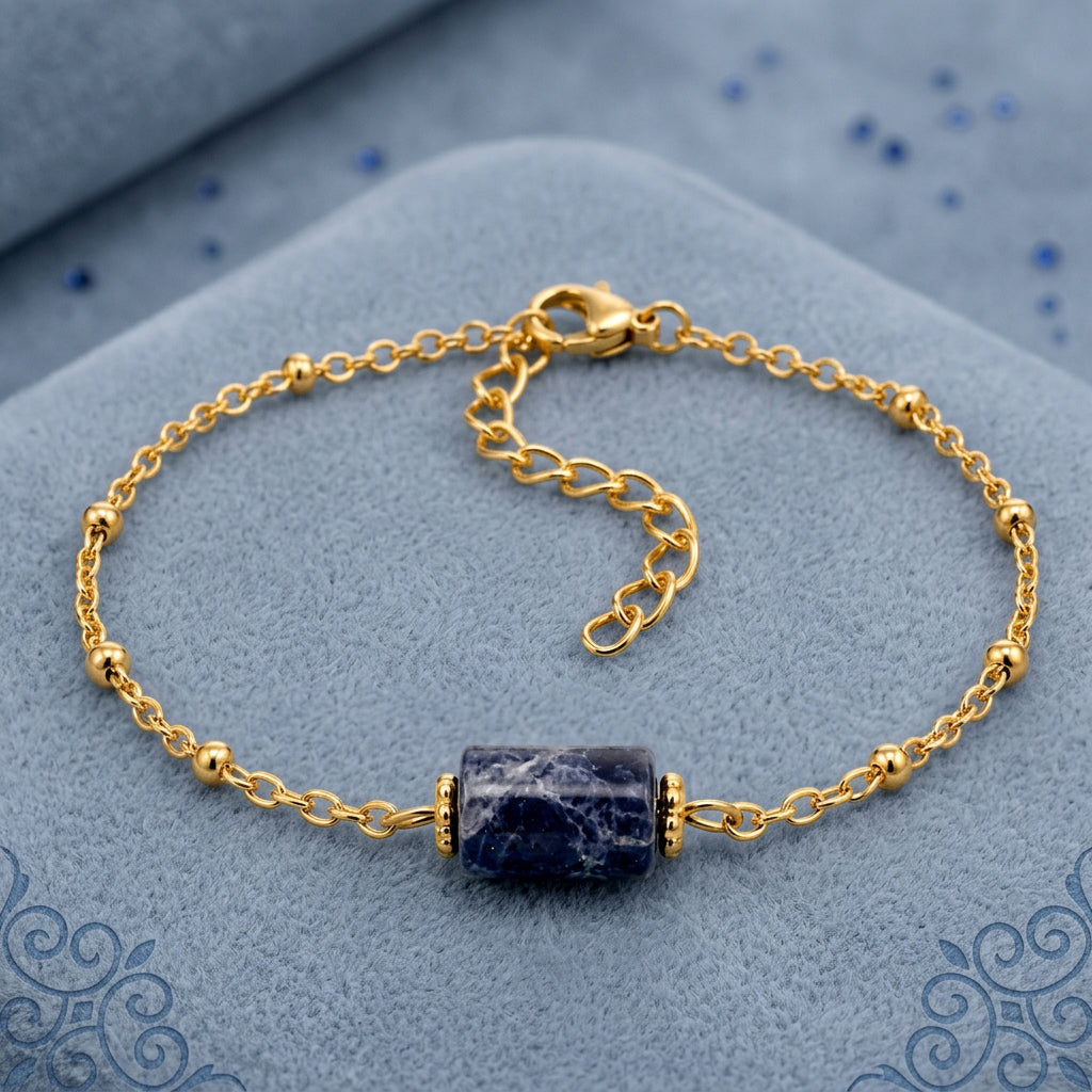 Bracelet cylindre sodalite