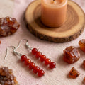 Boucles perlées cornaline