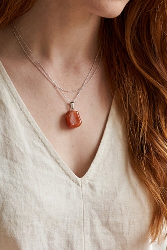 Pendentif agate orange