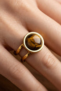 Bague ronde œil de tigre