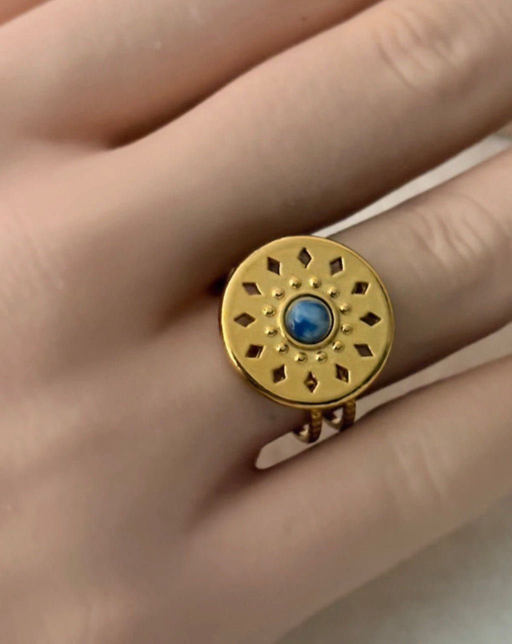 Bague aztèque sodalite
