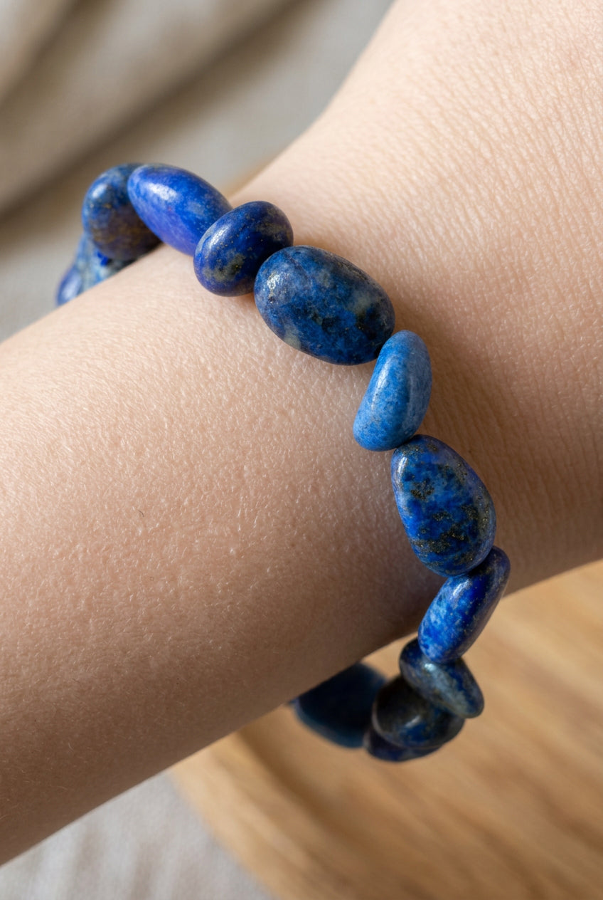 Bracelet pierres lapis-lazuli