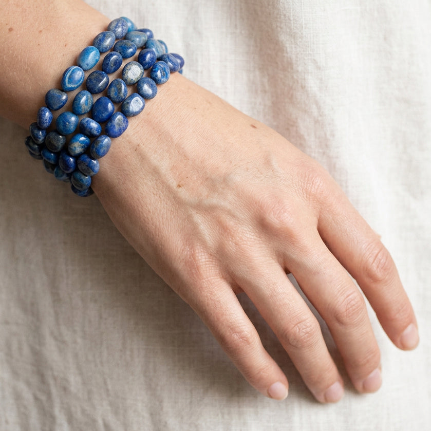 Bracelet pierres lapis-lazuli