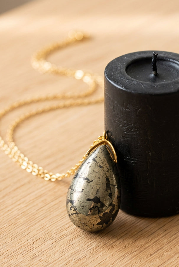 Collier goutte pyrite