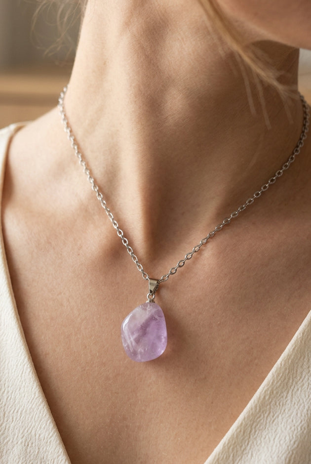 Pendentif améthyste claire