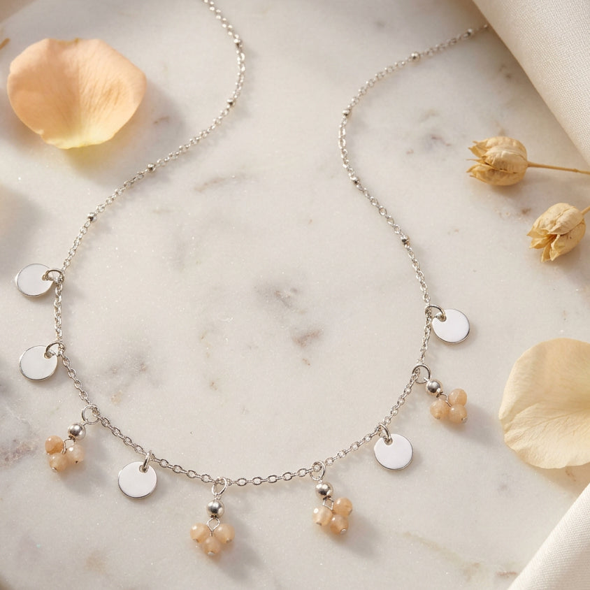 Collier grappe pierre de lune
