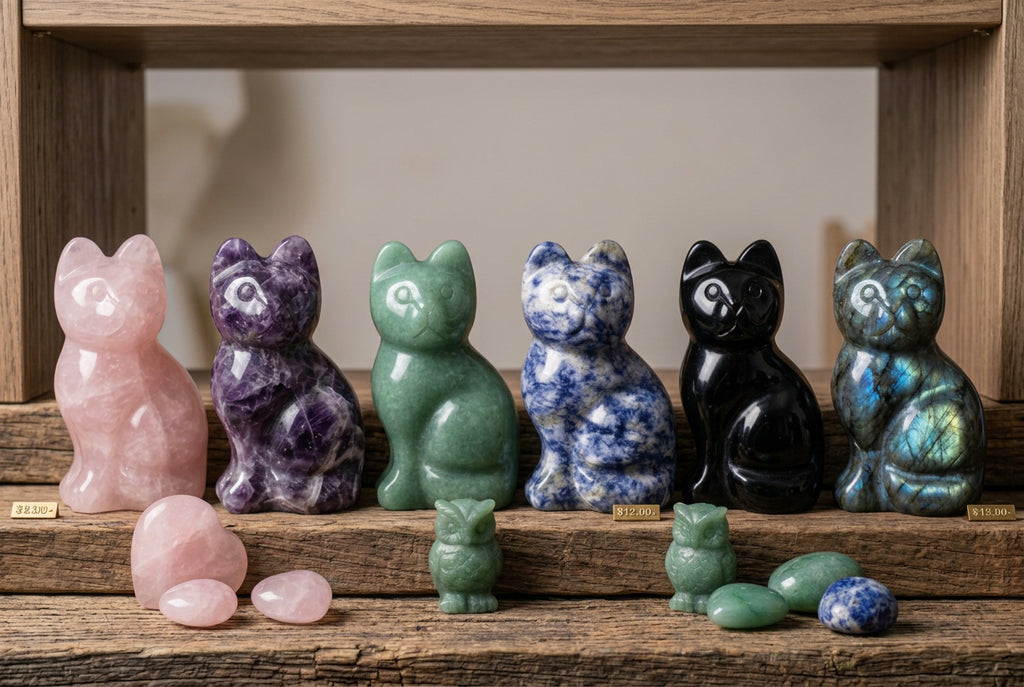 Figurine chat sodalite