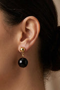 Boucles d’oreilles obsidienne noire