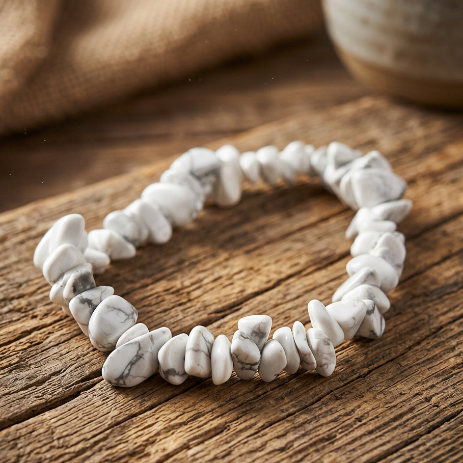 Bracelet baroque howlite blanche