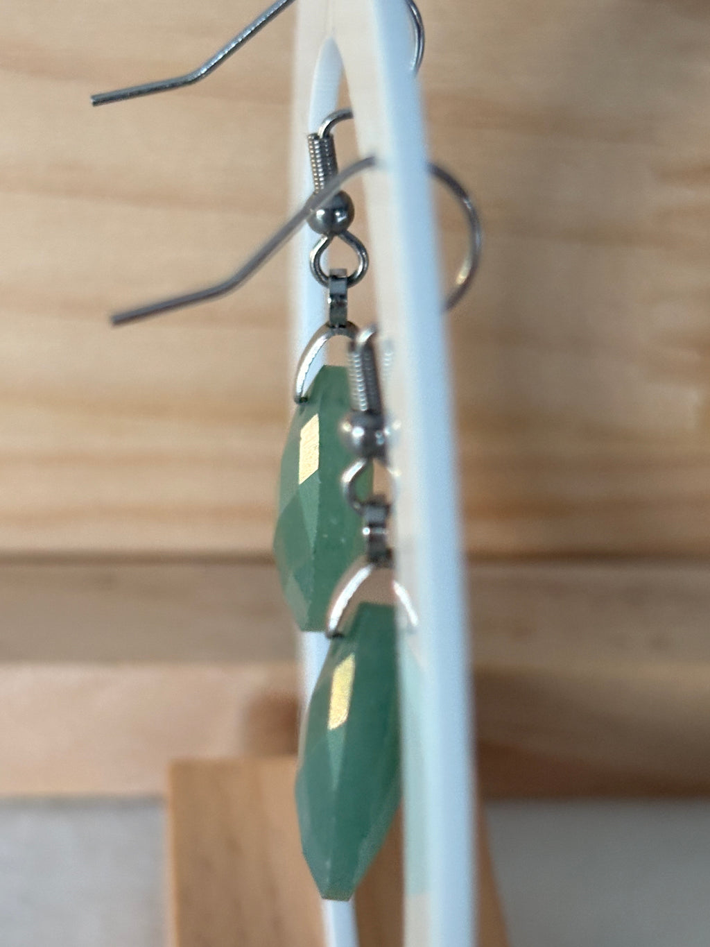 Boucles goutte aventurine verte