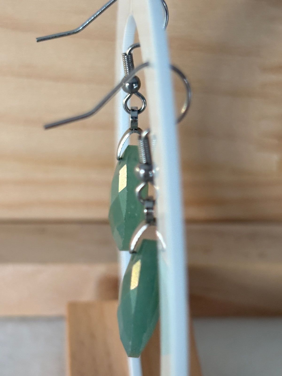 Boucles goutte aventurine verte