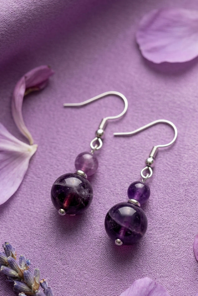 Boucles duo améthyste