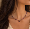 Collier perlé améthyste