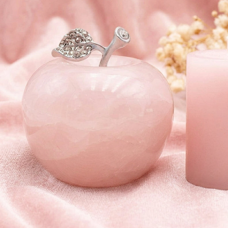 Pomme décorative quartz rose