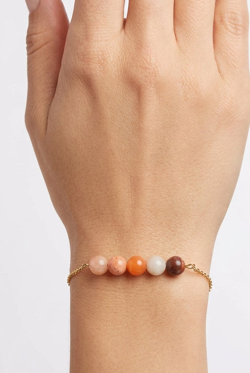Bracelet chaîne aventurine rose
