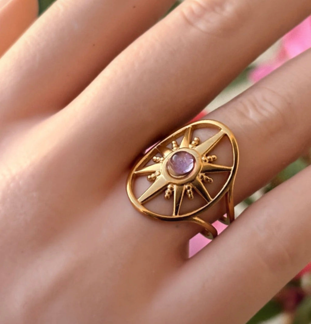 Bague étoile améthyste