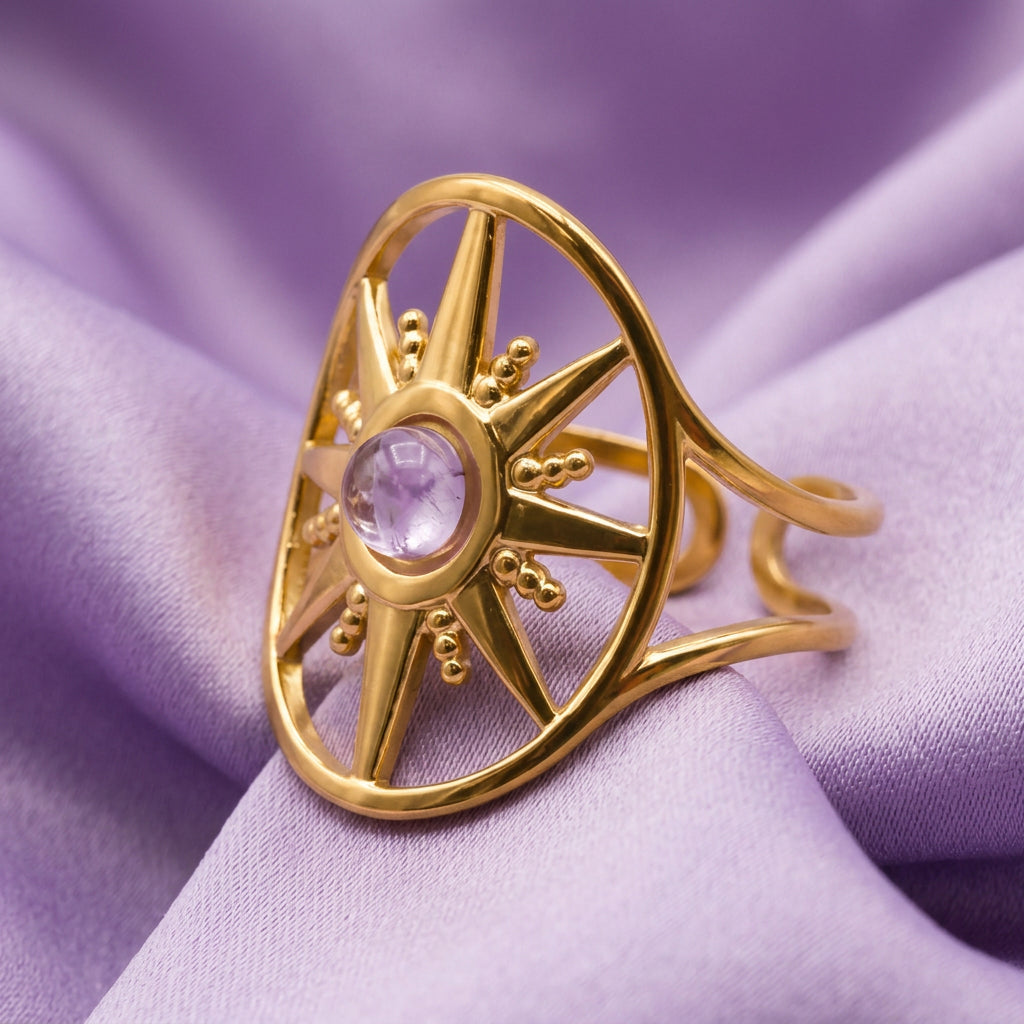 Bague étoile améthyste