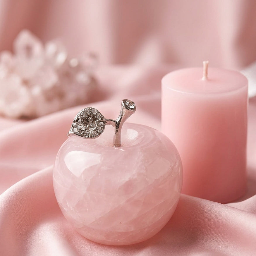 Pomme décorative quartz rose