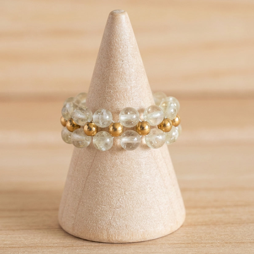 Bague élastique fleur citrine