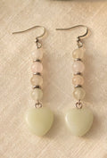 Boucles cœur jade vert
