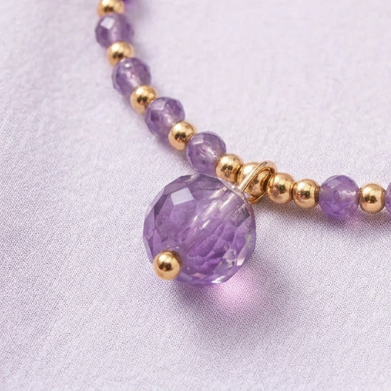 Collier perlé améthyste