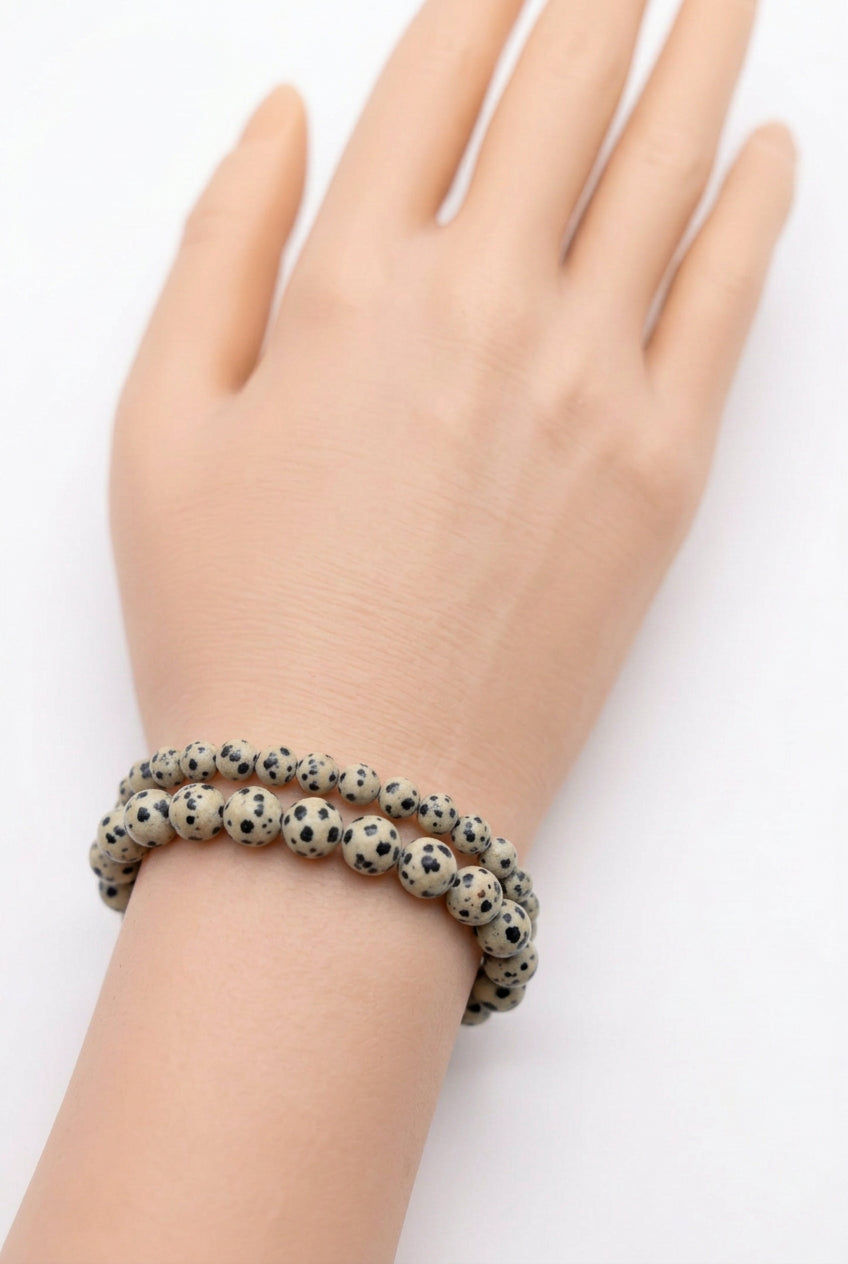 Bracelet jaspe dalmatien