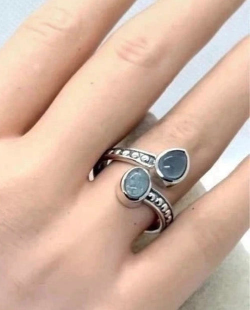 Bague argent aigue marine