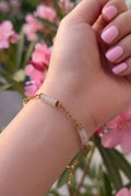 Bracelet chaîne quartz rose