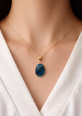 Collier serti apatite bleue