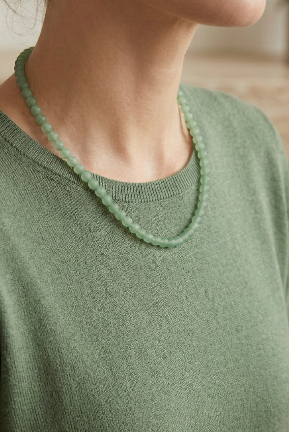 Collier perles aventurine verte