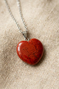 Pendentif cœur jaspe rouge