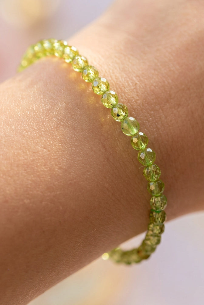 Bracelet facetté péridot