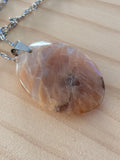 Pendentif ovale pierre de lune orange